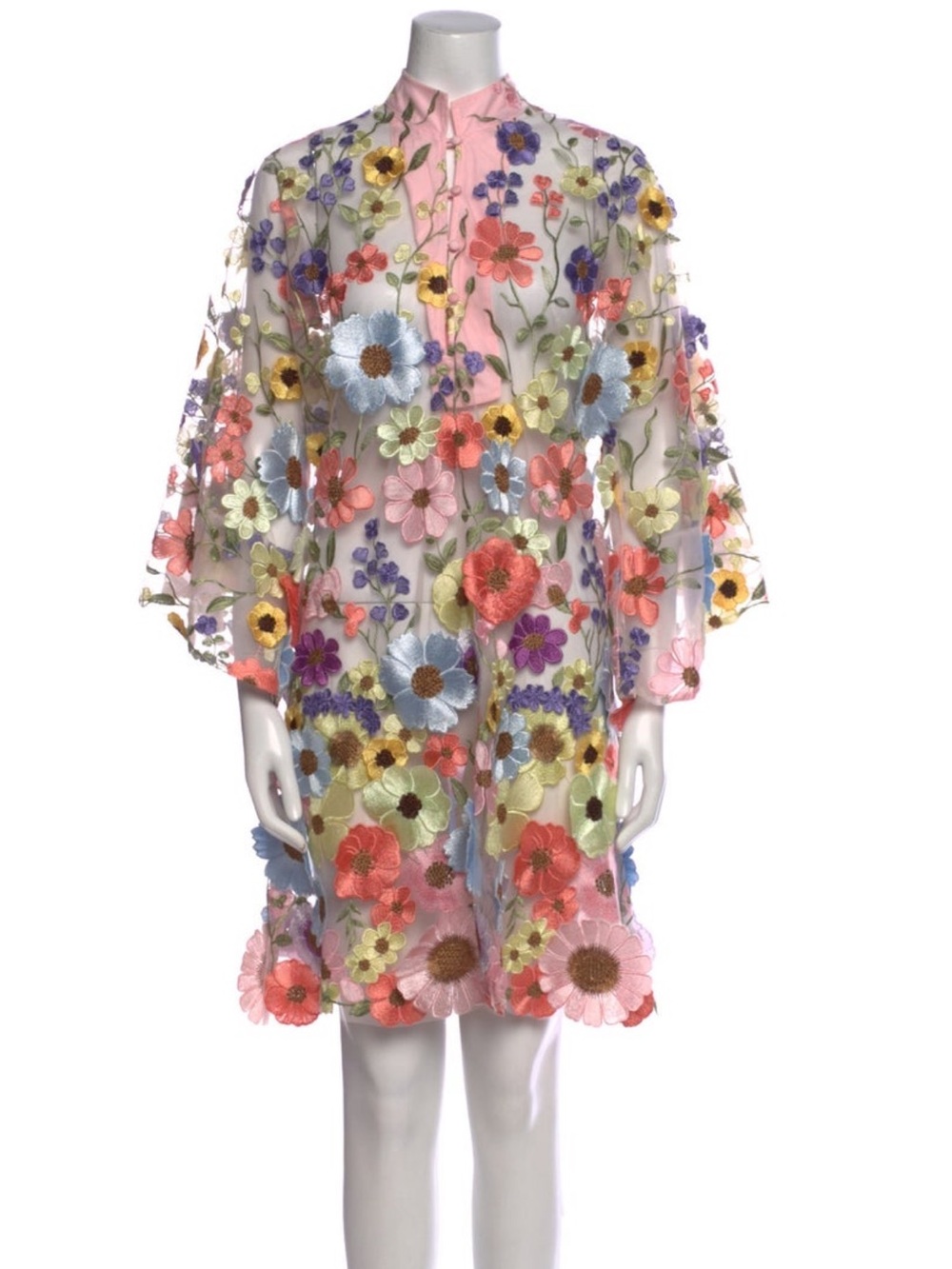 La Vie Style House Patterned Midi Dress - Multicolor